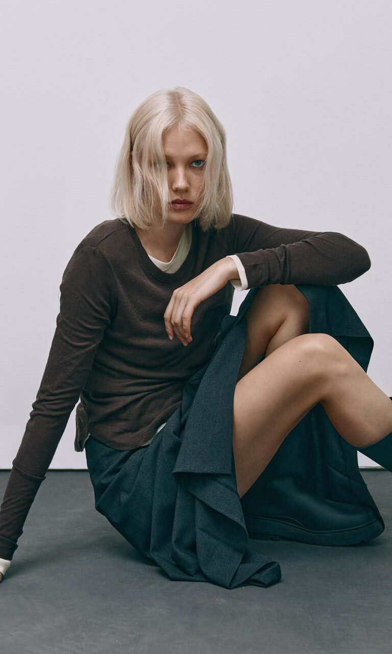 Wool and tencel long sleeve