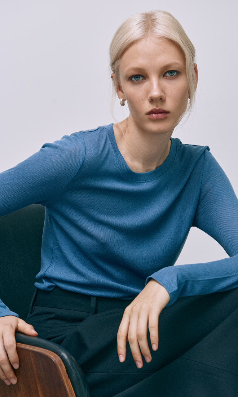 Wool and tencel long sleeve