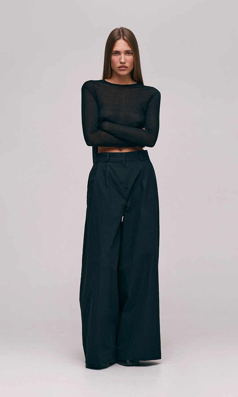 Pleated palazzo pants