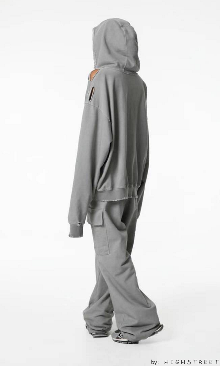 Oversized distressed hoodie