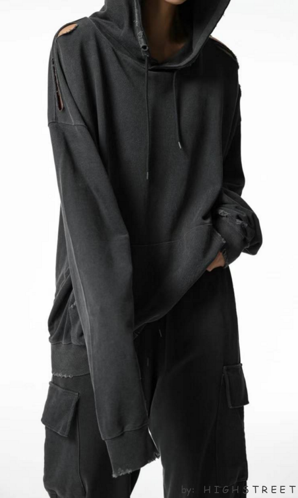 Oversized distressed hoodie