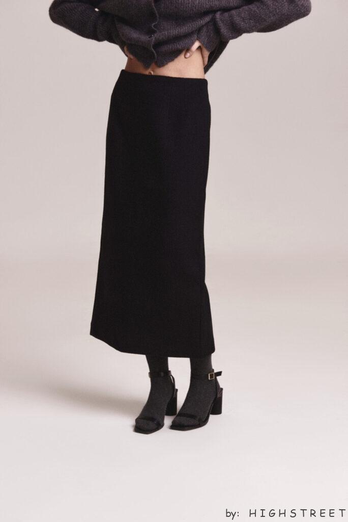Wool pencil skirt