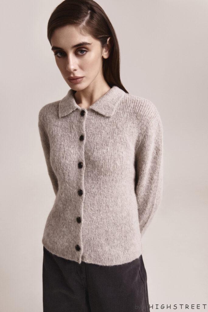 Hairy knit cardigan