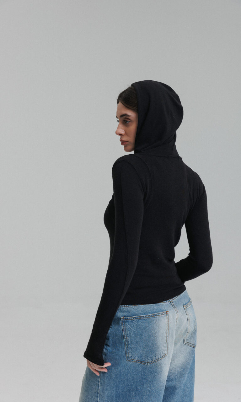 Half zip hoodie top
