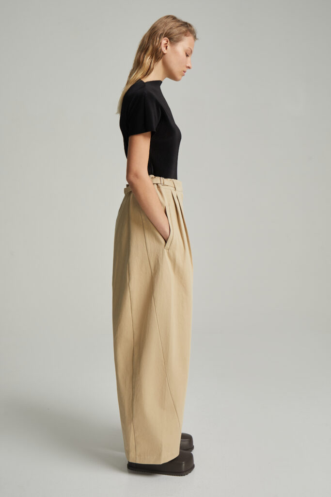 Elasticated waist cotton trousers