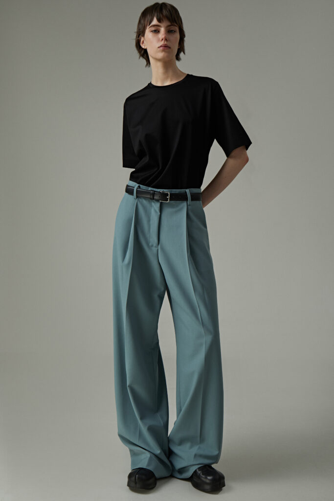Pintuck trousers