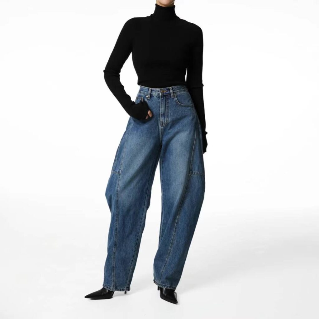 Twisted mid-rise jeans