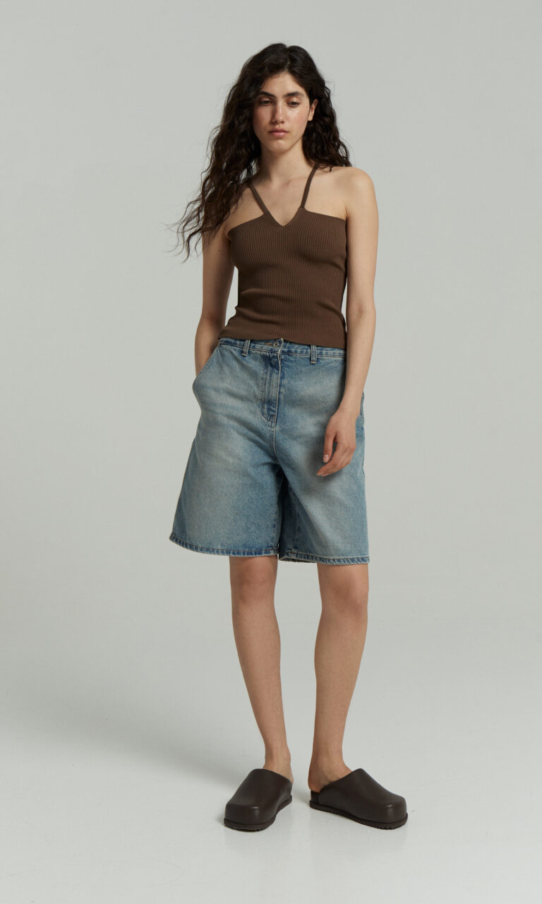Denim bermuda shorts