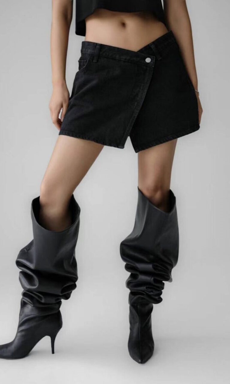 Crossover mini-skirt