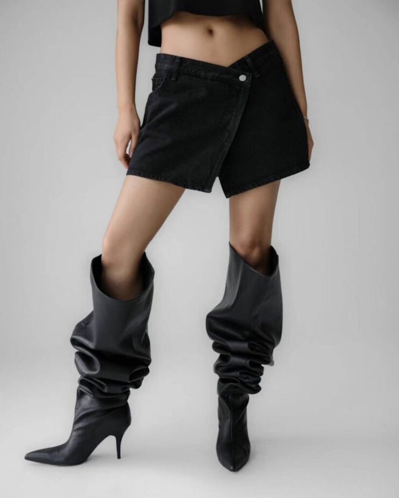 Crossover mini-skirt