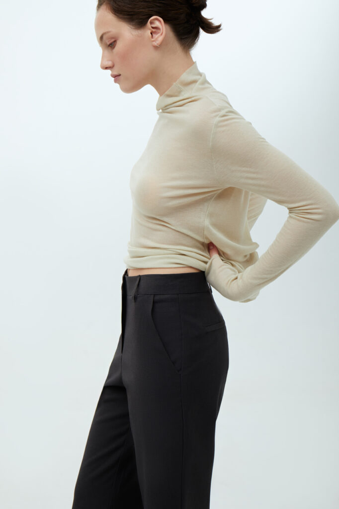 Wool and tencel turtleneck top