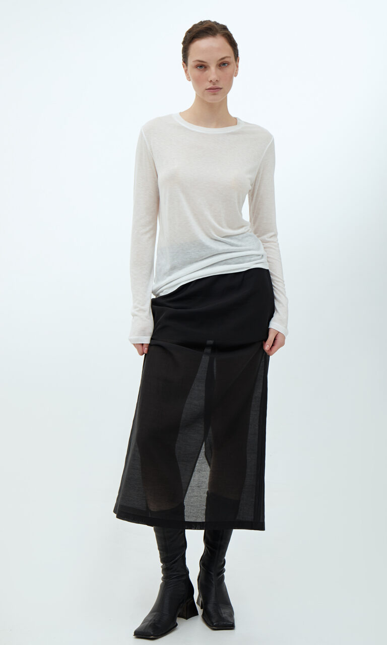 Lyocell semi-sheer longsleeve