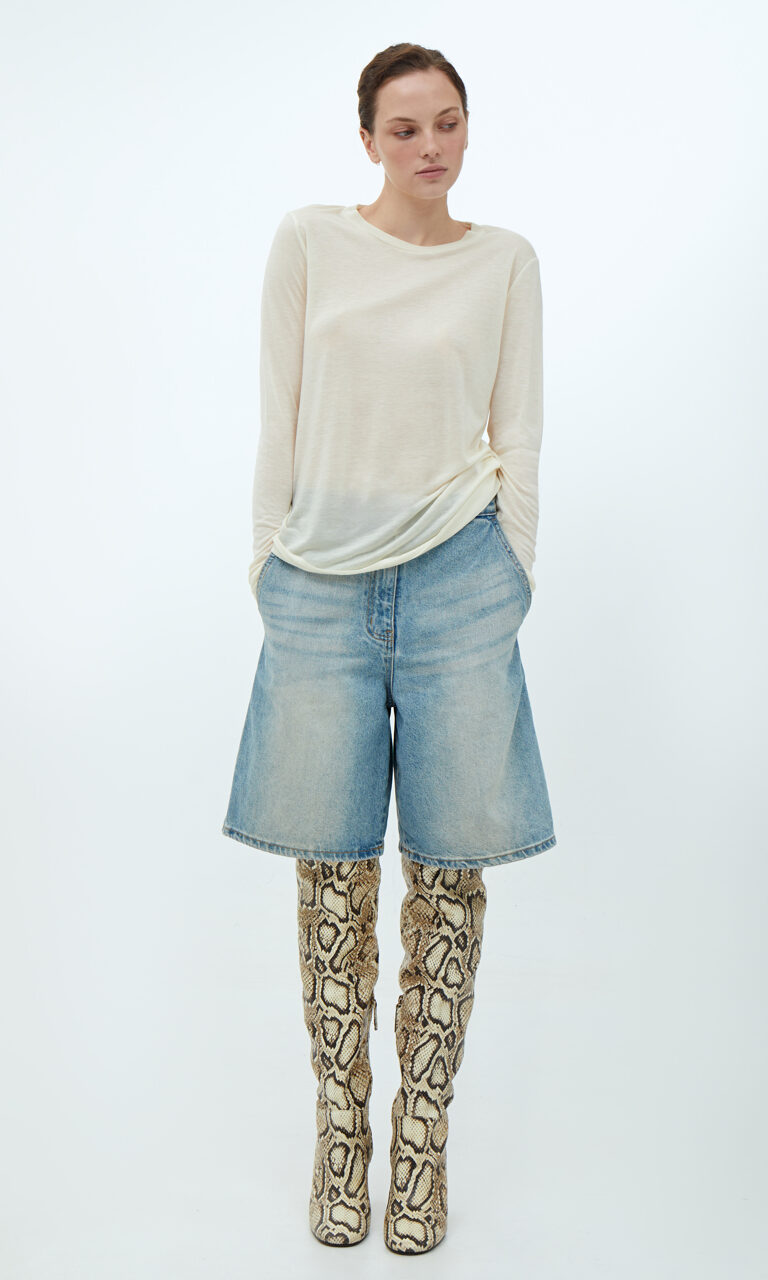 Lyocell semi-sheer longsleeve