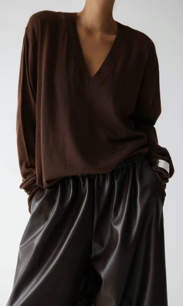 V-neck wool sweater