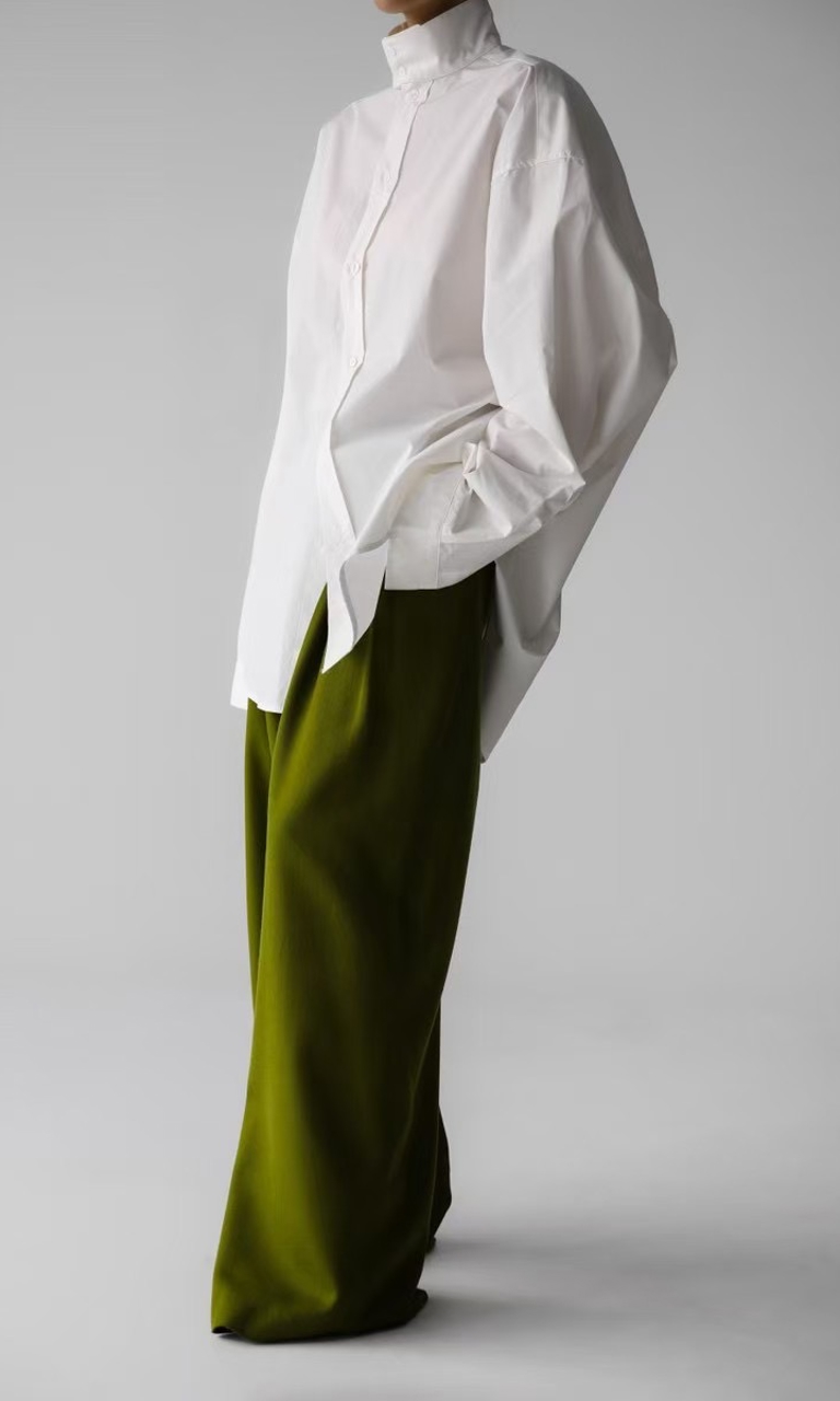 Relaxed funnel-neck shirt