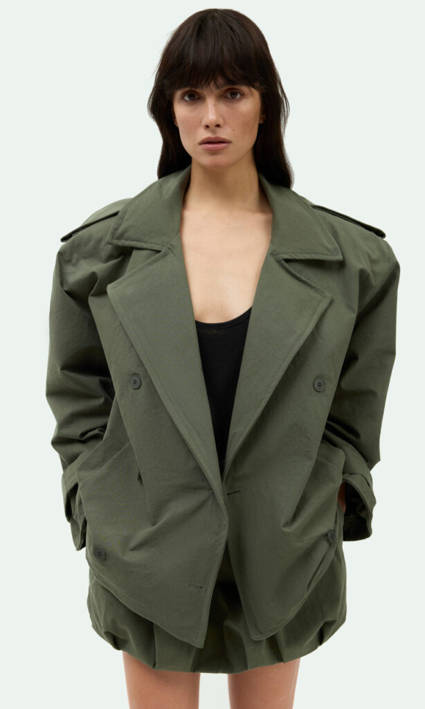 Mini belted trench coat