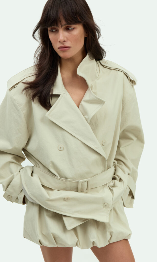 Mini belted trench coat