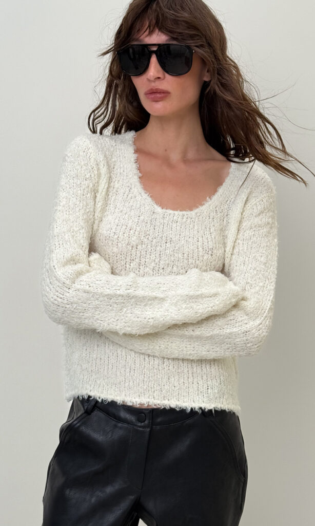 Curly alpaca-blend top