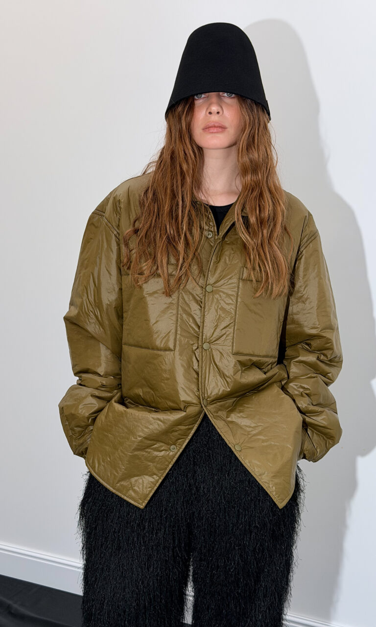 Crisp-finish utility shacket