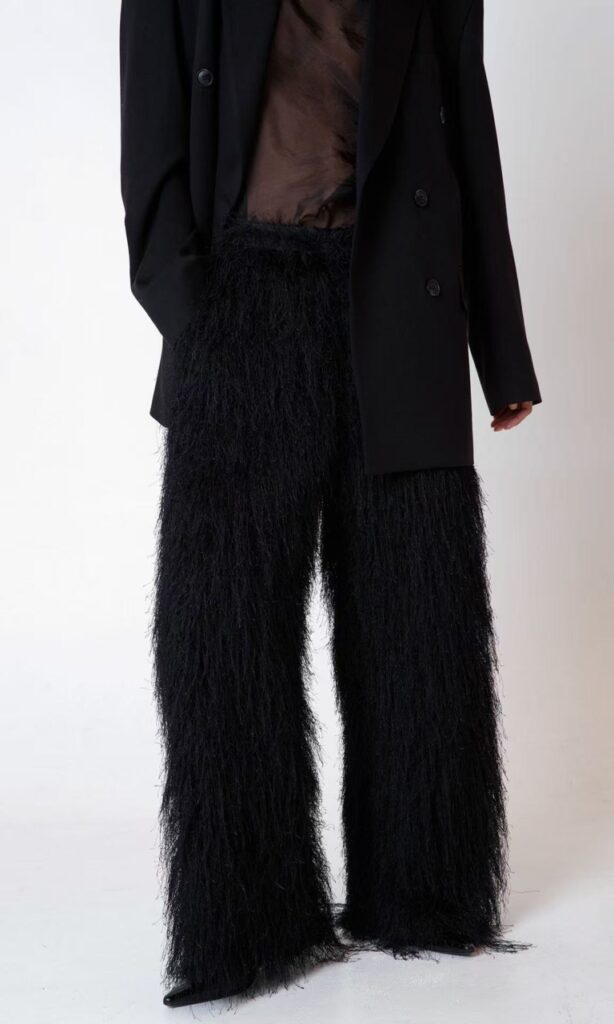 Elasticated waist fringed pants