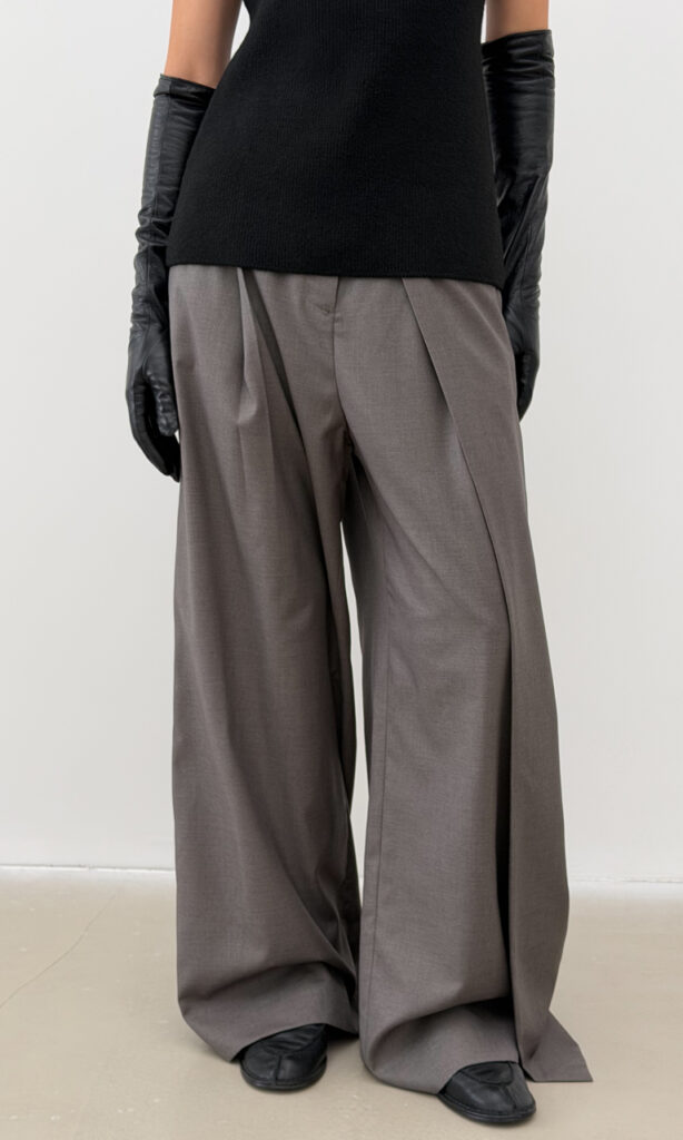 Draped wide-leg trousers