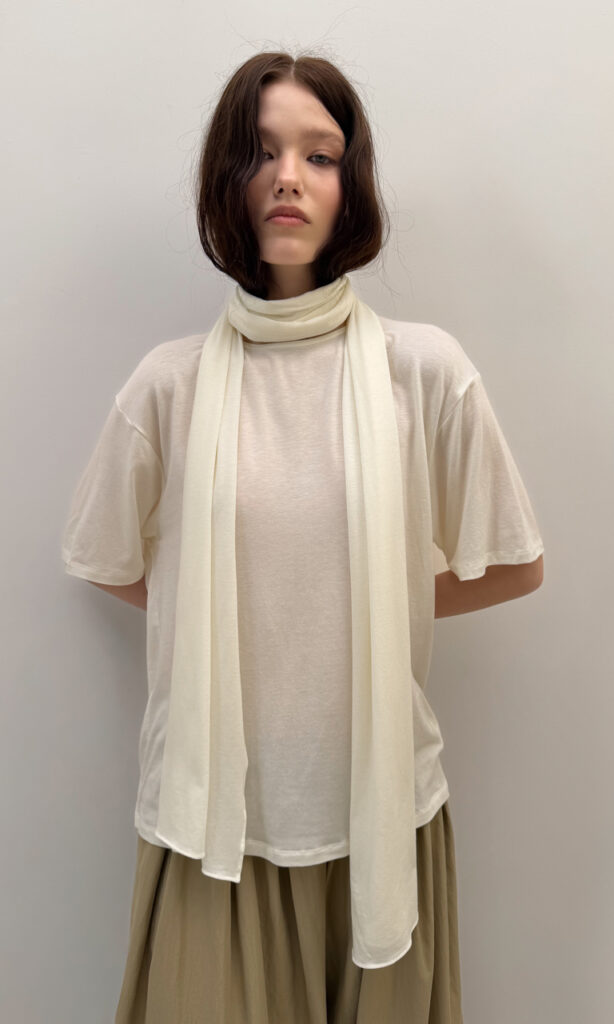 Wool-blended scarf top