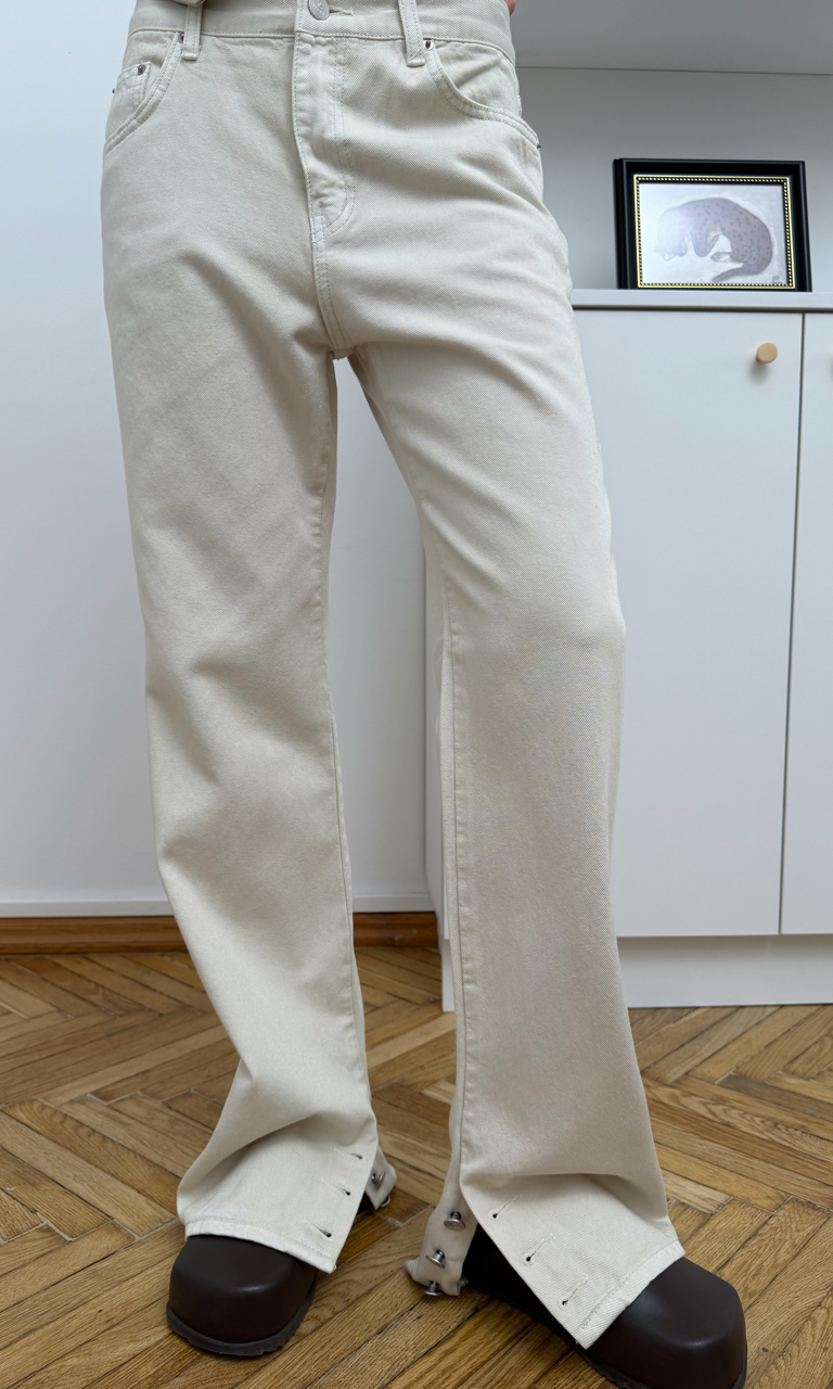 Rayon-blend straight jeans