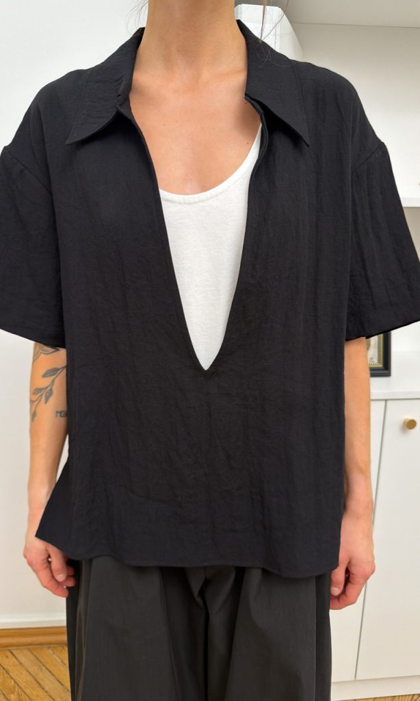 Deep V-neck blouse