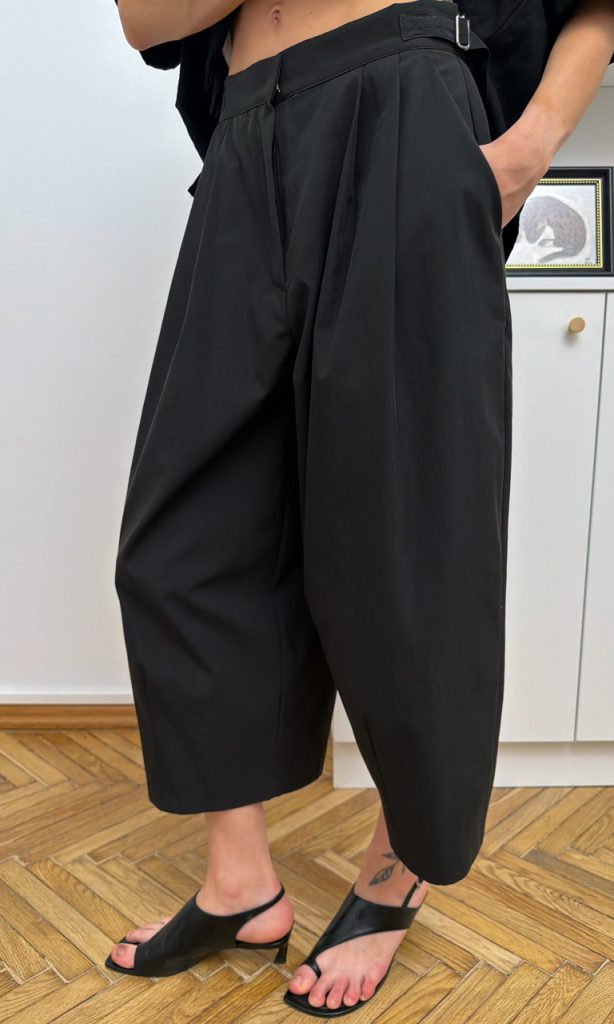 Barrel-leg cotton culottes