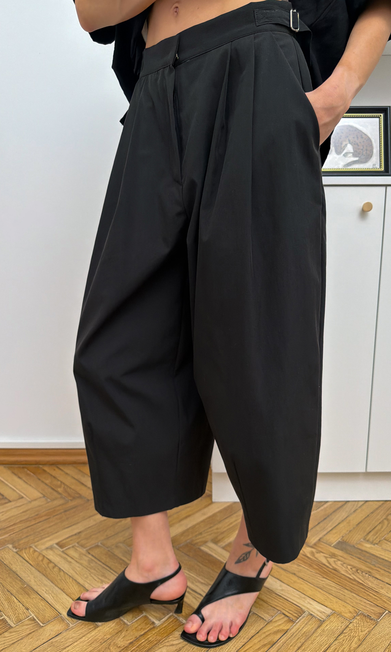 Barrel-leg cotton culottes