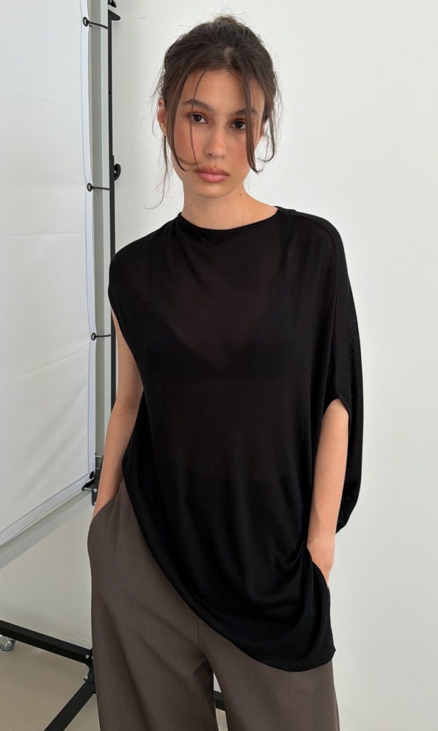 Asymmetrical knit top
