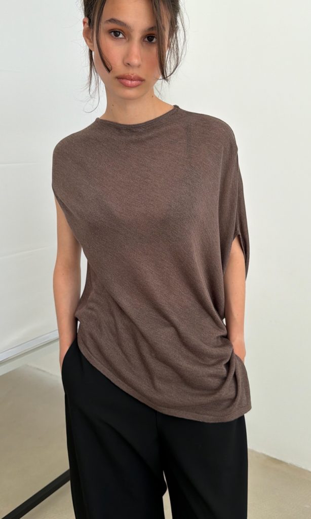 Asymmetrical knit top